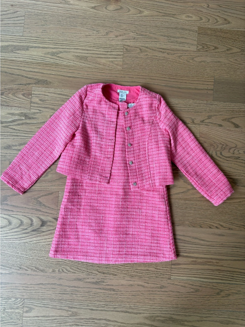 Rachel Zoe Girls Hot Pink Tweed Jacket & Skirt Set